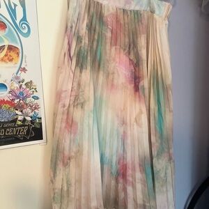 Worthington Multicolor Pleated A-Line Skirt